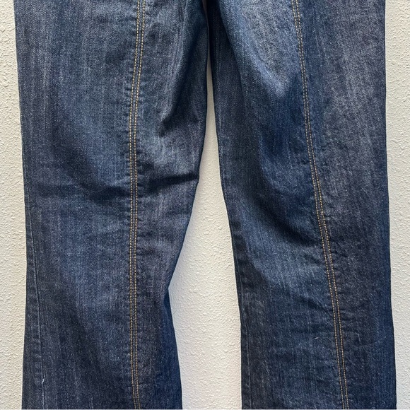 ZCO Dark Blue High Waisted Flare Jeans with Gold Buttons - Picture 9 of 13